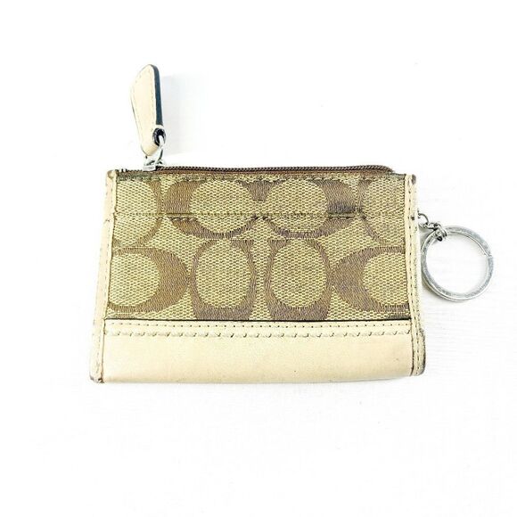 Coach Canvas Leather Coin Purse Wallet - Picture 2 of 5